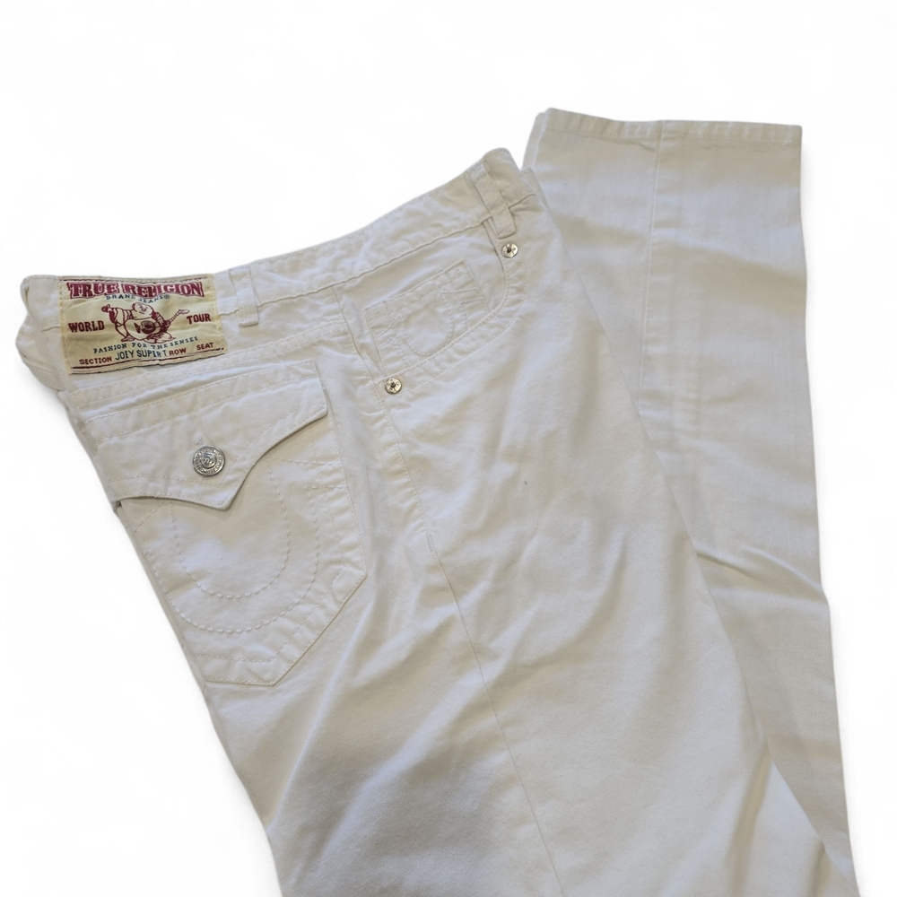 True Religion Classic White Slim Straight Jeans